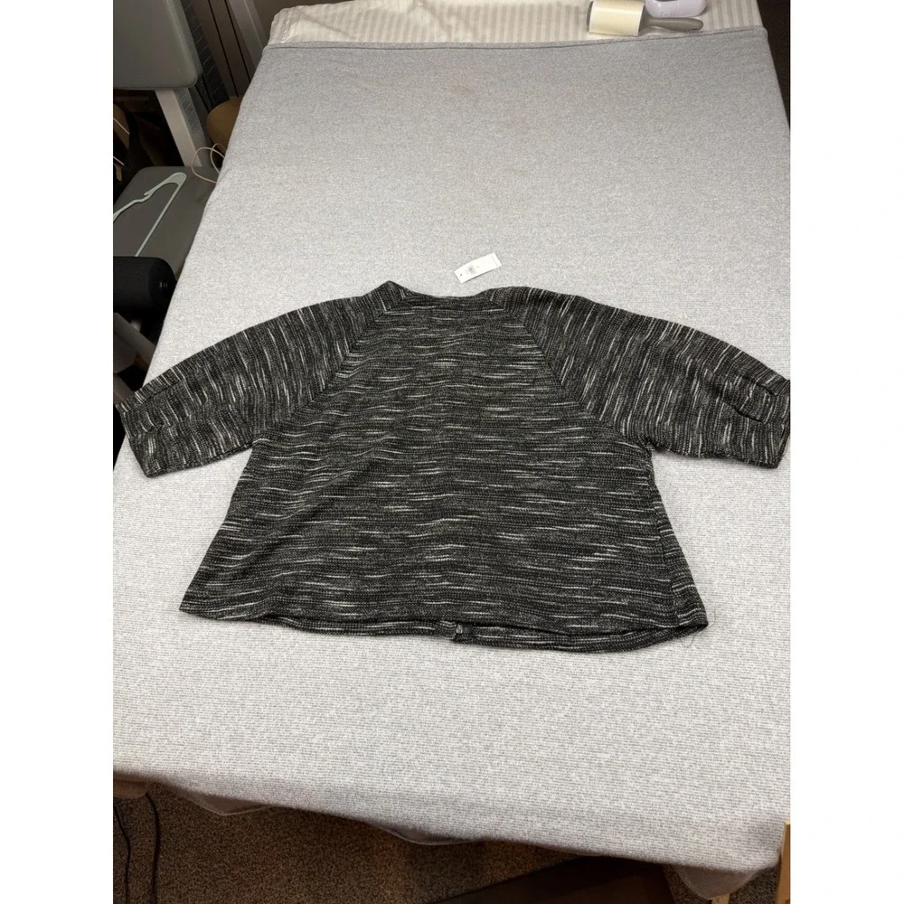 Banana Republic Factory Womens L Space Dye Short Sleeve Full Zip Jacket NWT
